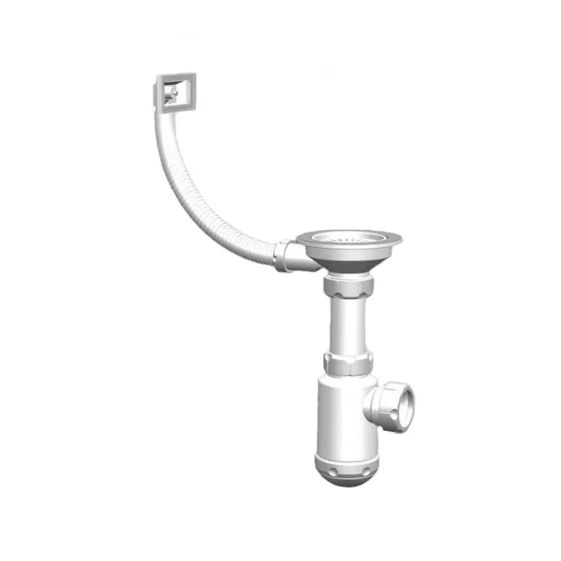 Санпласт сифон для кухни LINE/GRAND 3 1/2" с прямоугольным переливом (112"-40/50) (1/20шт)