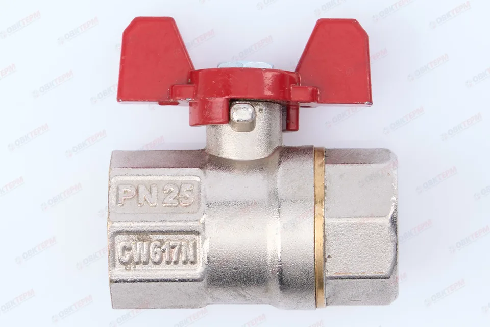 Кран  шаровый  RTP PN 25   3/4" ВВ бабочка   (60/10)