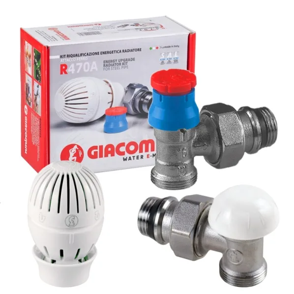 Комплект термо    GIACOMINI   угловой  1/2" (верх+низ+головка)          (8 шт)