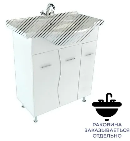 Тумба напольная  80 "Токай" Francesca белый глянец (ум. Балтика 80)