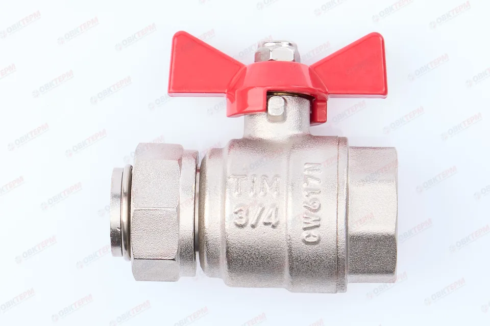 Кран шаровый с накидной гайкой    TIM      3/4"ВВ   прямой    (15/60)