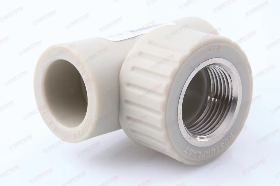 Тройник с МРВ 25 * 3/4" * 25    СЕРЫЙ PP-R   (RTP)     (60/15)