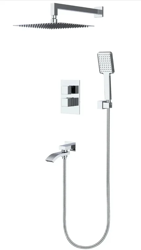 Душ/система встраиваемая GAPPO G7107-40 латунь /хром /термостат /лейка 1 реж/тропич. душ 300х300мм