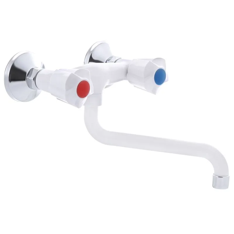 Смеситель д/кухни от стены PLAMIX AMA-361 White, (20шт/ящ)