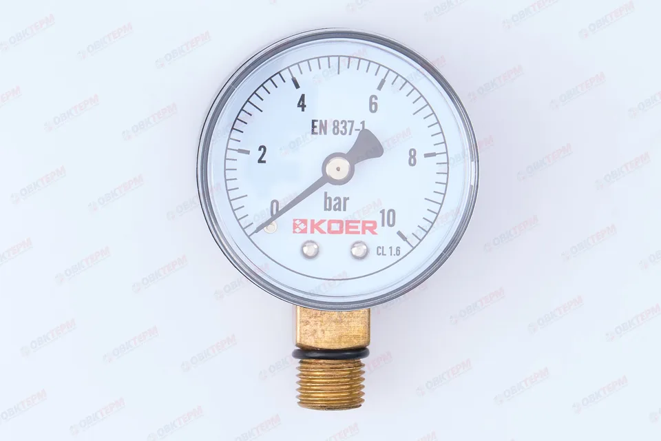МАНОМЕТР 10 атм D=50mm нижнее подключение KOER KM (502R)