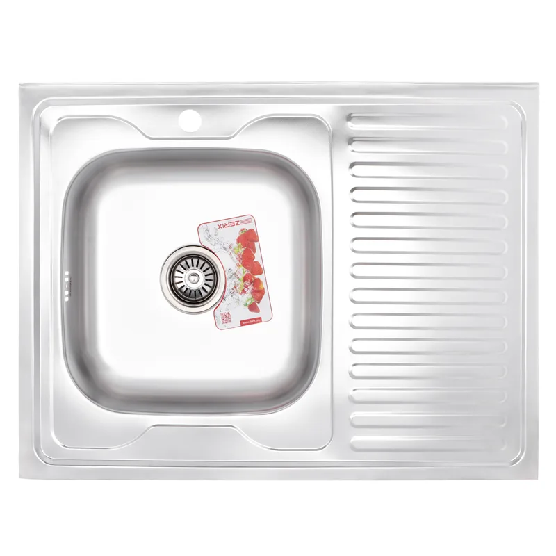ZERIX мойка Z8060L-06-160MD (micro decor) НАКЛАДНАЯ \ с сифоном (10шт/ящ)