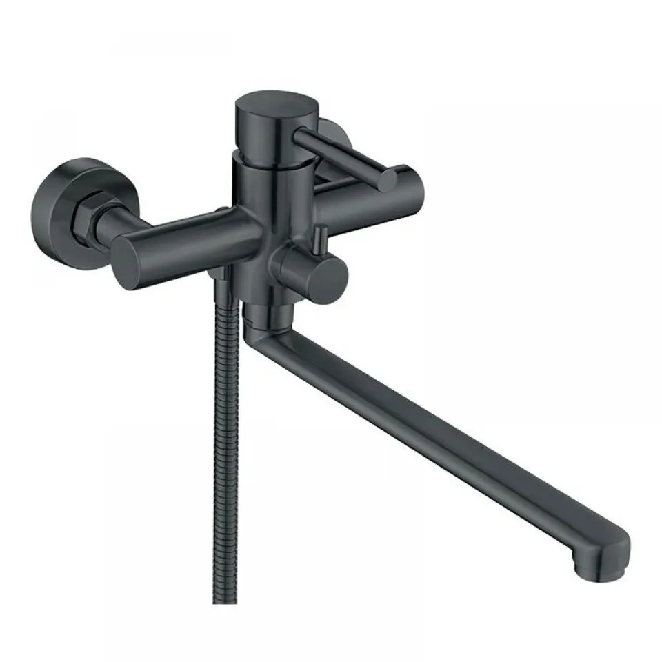 Смеситель д/ванны нерж/сталь MIXXUS SUS-006 (EURO) GRAPHITE Ø40 (12 шт/ящ)