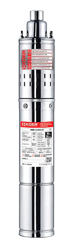 Насос погружной шнековый 4QGD 1.2-100/0.75 KOER (0,75кВт/30л.м./175м/15м кабеля)