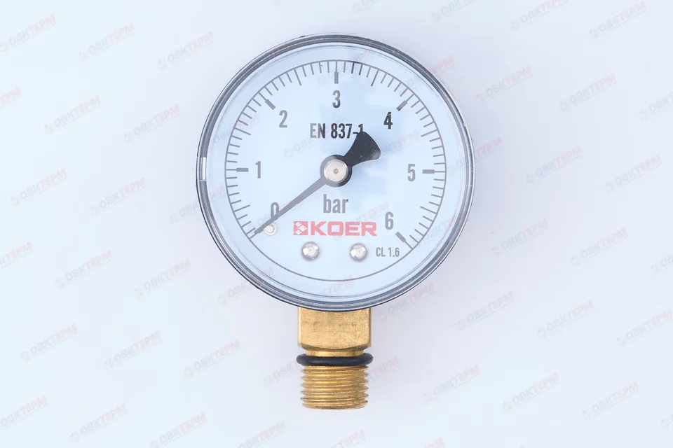 МАНОМЕТР 6 атм нижнее подключение KOER KM (502R) D=50