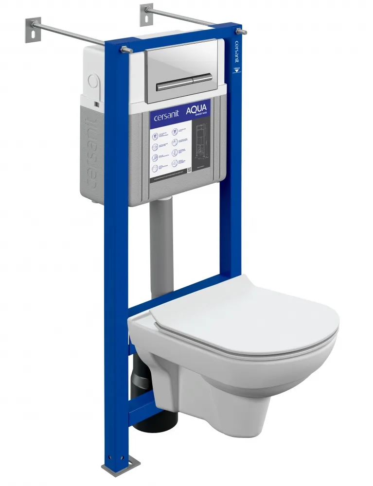 Комплект унитаза с инсталляц. CITY CO DPL EO SLIM+LINK PRO+ESTETICA(кнопка хром,глянц) Cersanit