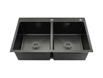 Мойка GAPPO GS8350-6 (0.8мм /коландер /черный/ 830x500x215mm)