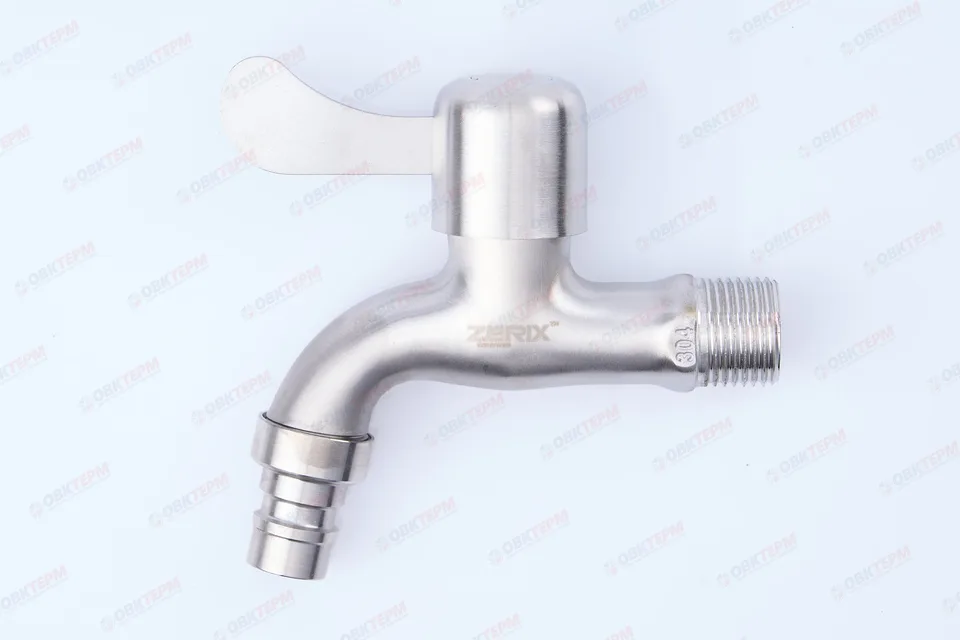 Кран водоразборный ZERIX BIB-002 1/2 из нерж стали SUS304, буксовый (100 шт/ящ)