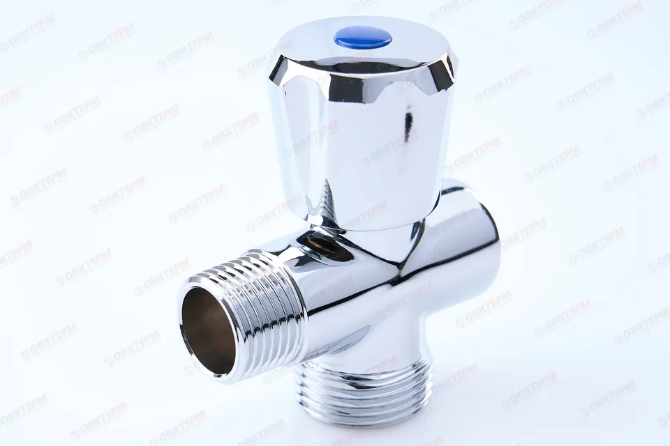Кран  проходной для стир.машины   TIM   1/2" - 3/4" - 1/2", хром.  вентельный