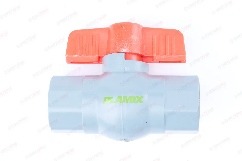 Кран  шаровый пластиковый     3/4"  ВВ (серый)  PLAMIX  (200шт)