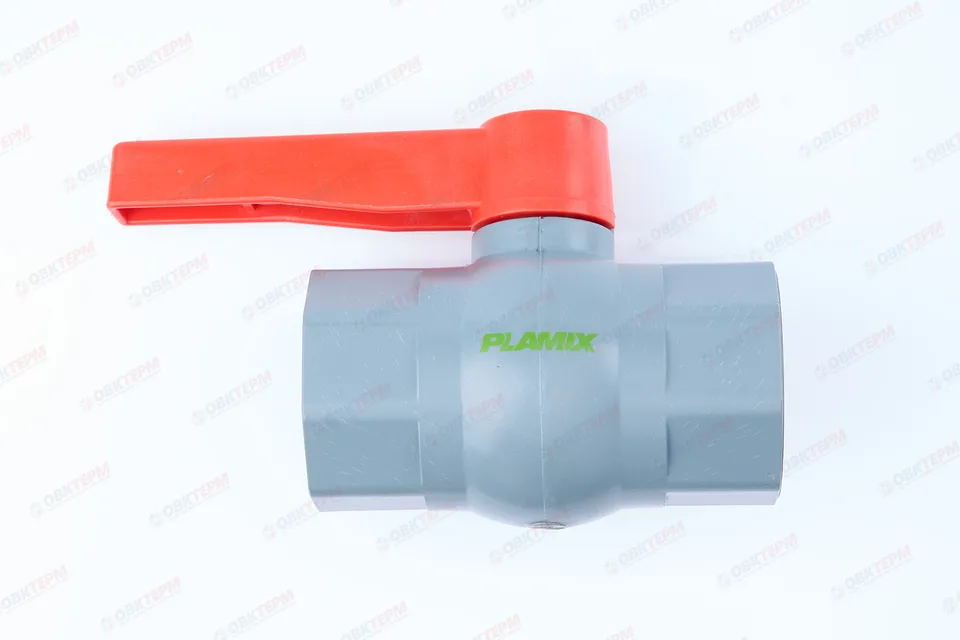 Кран шаровый пластиковый 2" ВВ (серый) PLAMIX (32шт)