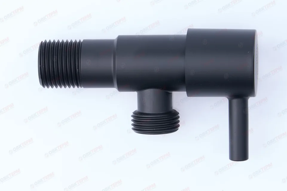 Кран для подкл. с/т приборов       TIM      1/2" - 1/2", НЕРЖ. ЧЕРНЫЙ круглый   (80/1)