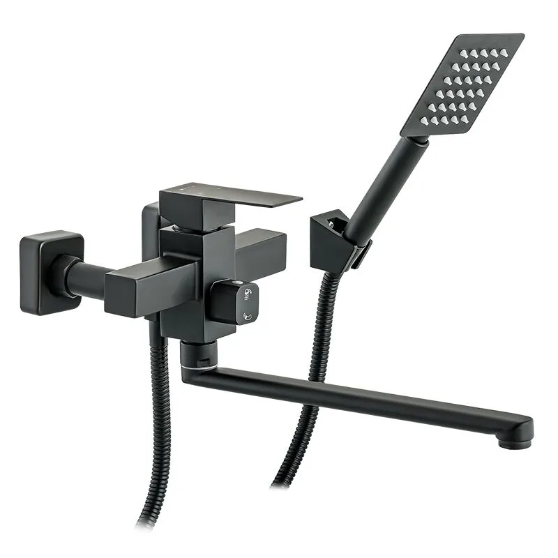Смеситель д/ванны нерж/сталь MIXXUS KUB 006 (EURO) BLACK Ø40 (20 шт/ящ)