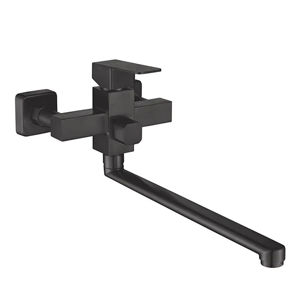 Смеситель д/ванны нерж/сталь ZERIX - KUB-006 BLACK (EURO) 8 шт/ящ