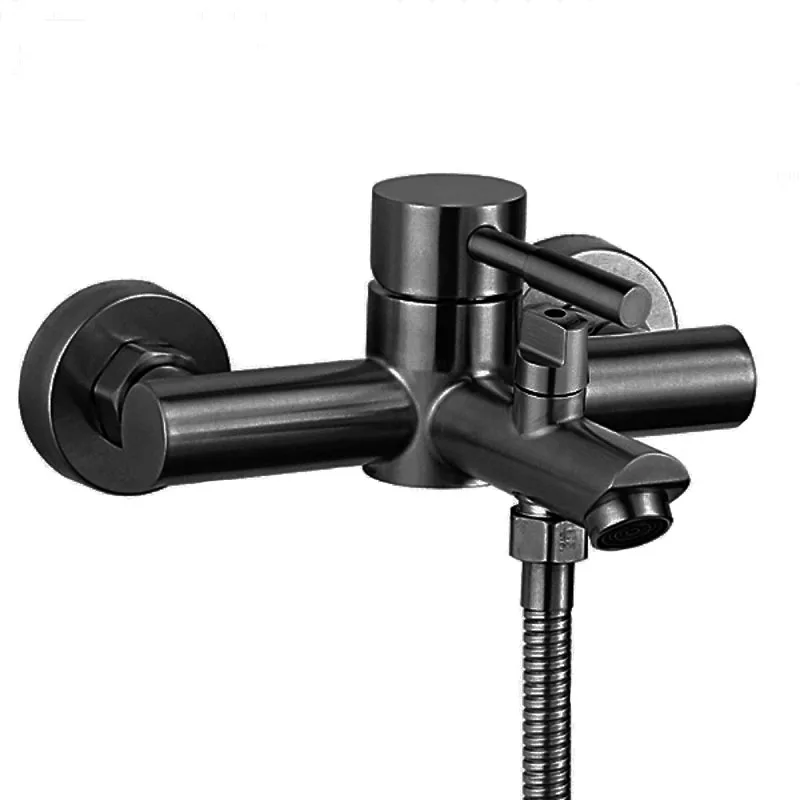 Смеситель д/ванны нерж/сталь ZERIX DAX-142 (EURO) BLACK Ø40 (12 шт/ящ)