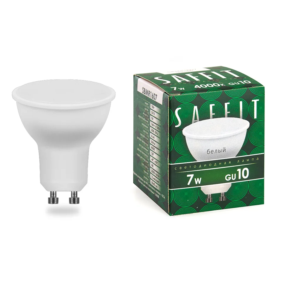 Лампа светодиодная SAFFIT, 7W 230V GU10 4000K MR16, SBMR1607