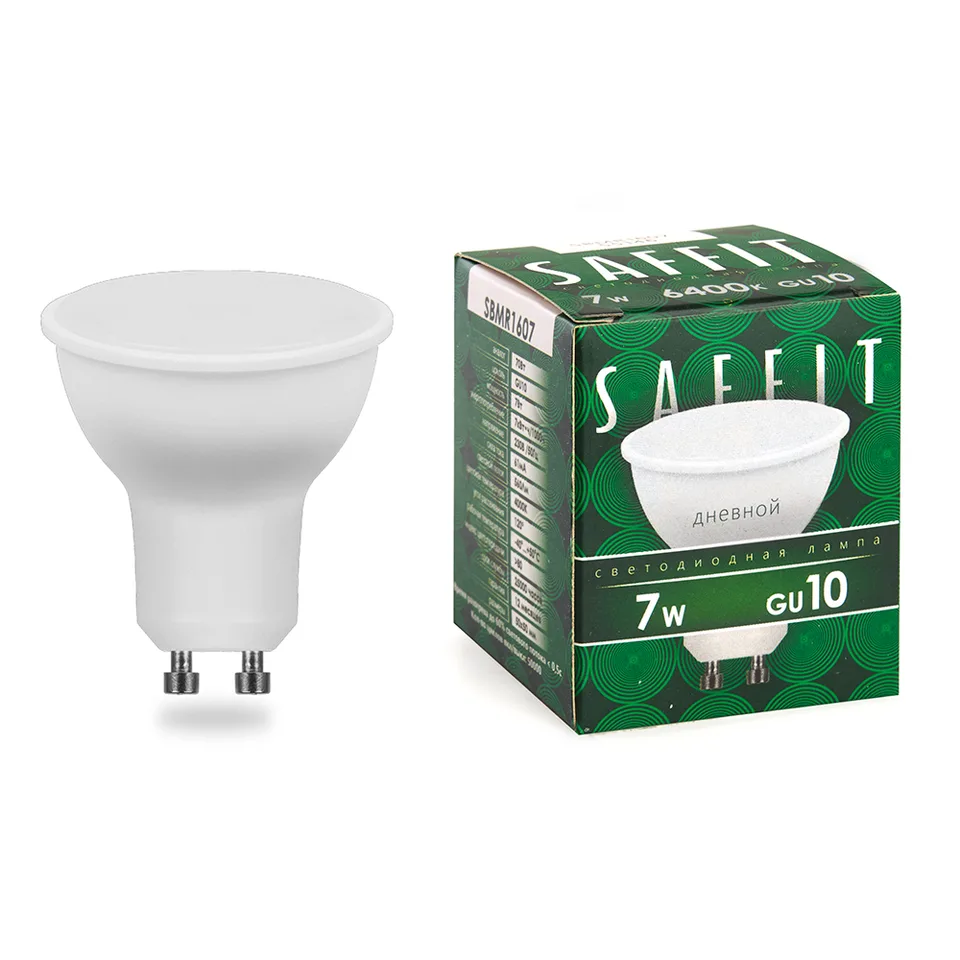 Лампа светодиодная SAFFIT, 7W 230V GU10 6400K MR16, SBMR1607