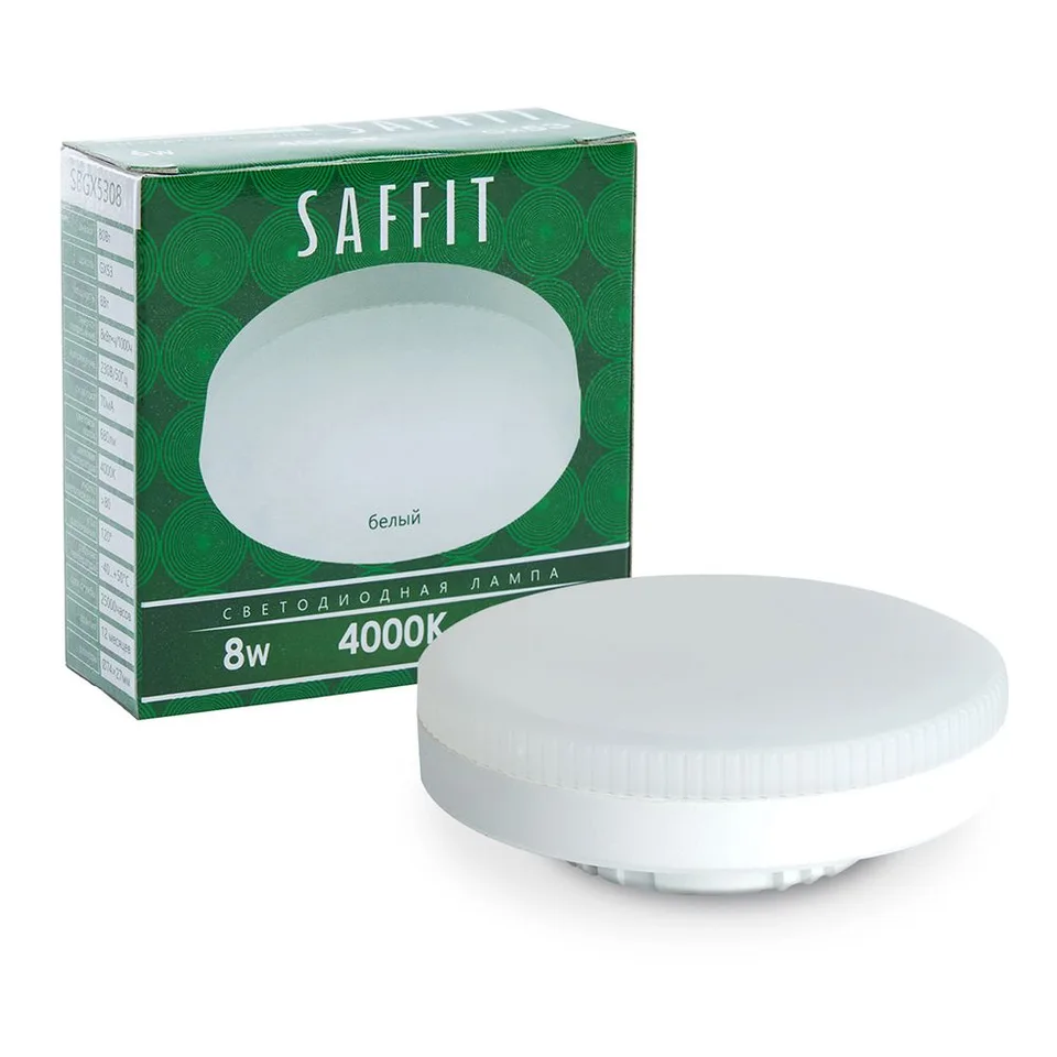 Лампа cветодиодная SAFFIT, (8W) 230V GX53 4000K, SBGX5308