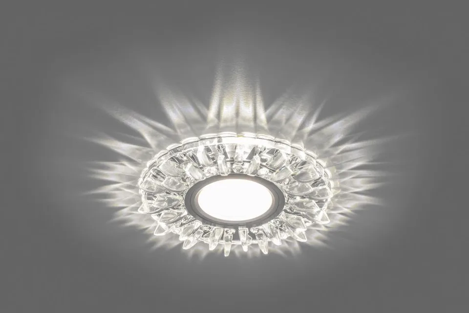 Светильник встраиваемый с белой LED подсветкой Feron CD911 потолочный MR16 G5.3 прозрачный