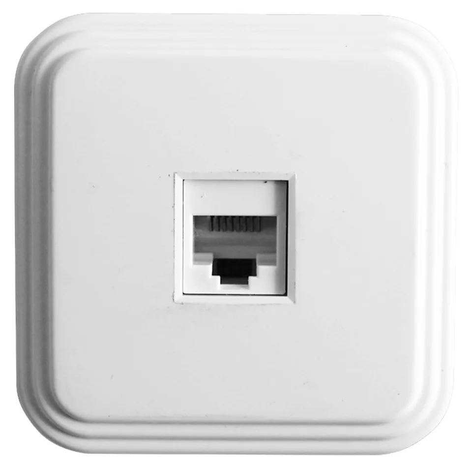 Розетка компьютерная открытой установки 1-местная RJ-45, STEKKER PST00-21-20 (РК8-01), белый