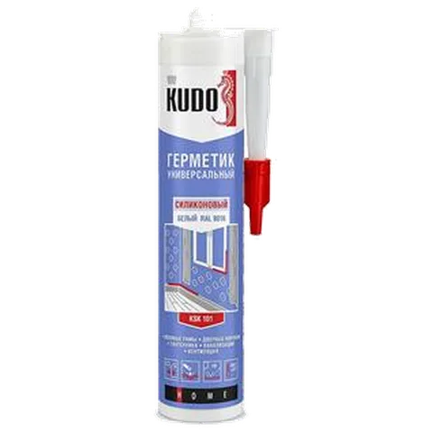 КУДО Герметик KUDO KSK-101 силиконовый универс., белый, 280 мл (20шт/уп)