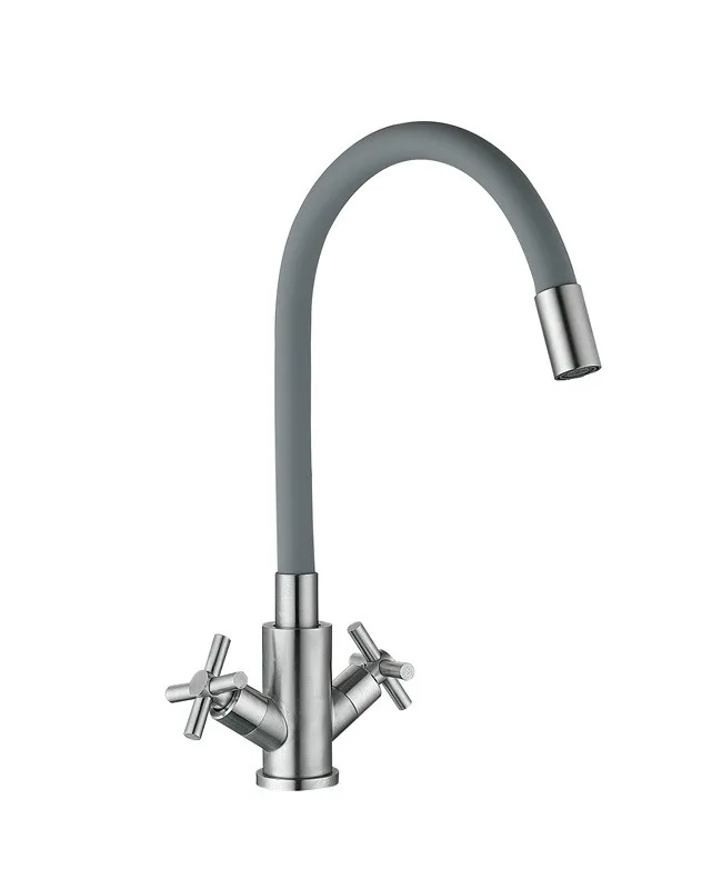 Смеситель д/кухни буксовый REFLECTOR MIXXUS DVE-011 GRAY нерж/сталь (20 шт/ящ)