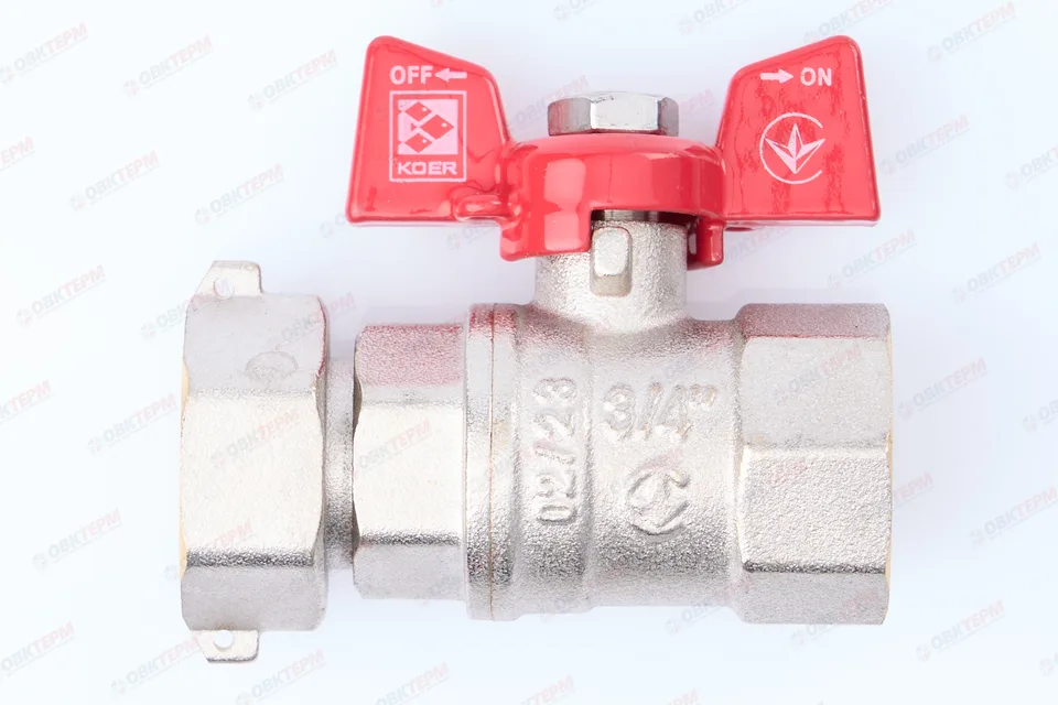Кран шаровый ВОДА KOER 3/4" ВВ бабочка с НВ СНГ KR.222 (40/20 шт)