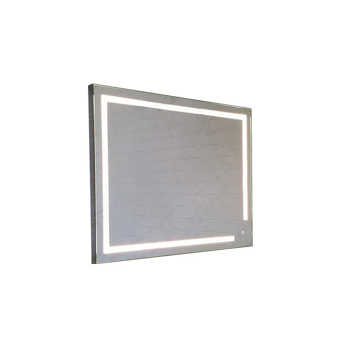 Зеркало  800х600 прямоугольное LED подс.6500К 9,6 Вт/м с сенс.выкл,,в стальн алюм.проф КЗСК