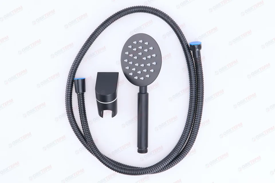 Душевой набор MIXXUS SHOWER SET-01 BLACK (шланг, лейка, кронштейн) из нерж.стали  (60 шт/ящ)