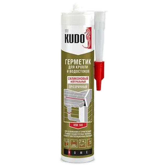 КУДО Герметик KUDO KSK-140 для кровли прозрачный 280 мл (12шт/уп)