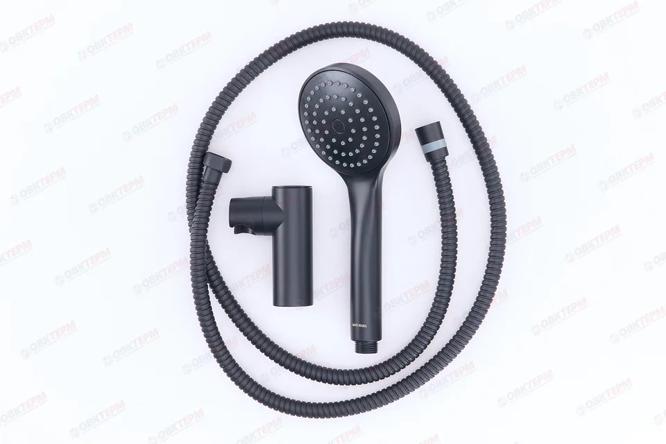 Душевой набор MIXXUS SET-08 BLACK (шланг, лейка, кронштейн) БЛИСТЕР (40 шт/ящ)