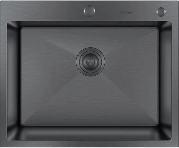 Мойка HOFFGER 6050 BLACK /сифон /1+3мм /600*500*210мм (5шт/ящ)