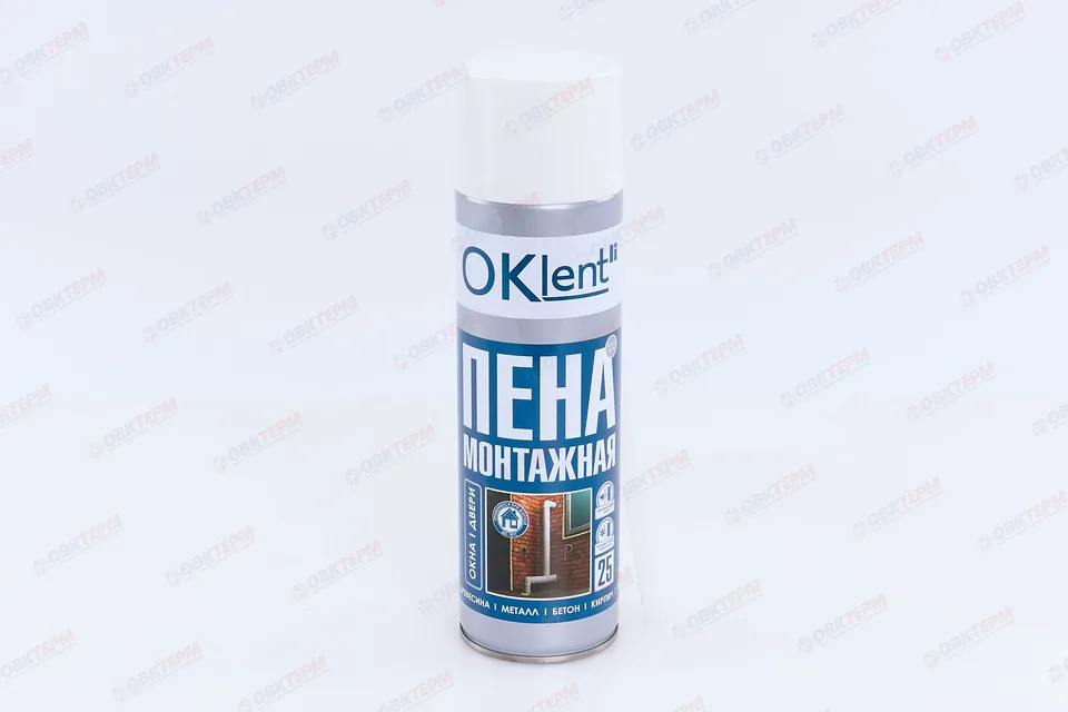 Пена бытовая (руч.) монтажная Oklent 25 650 мл маленькая (380гр./16 шт.)