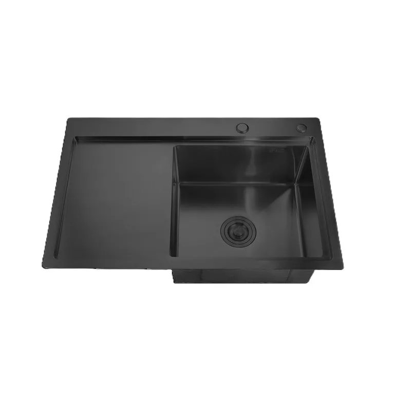 Мойка ZERIX ZH7849R-215.SUS304 NANO-BLACK из нерж. стали (3.0/0.8 мм) (с сифоном)