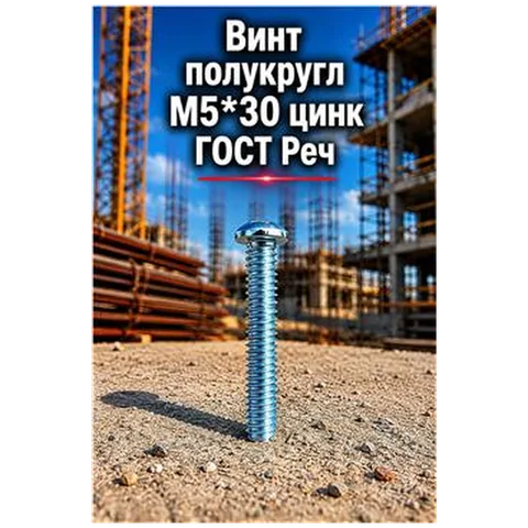Винт полукругл М5*30 цинк ГОСТ Реч (арт DS000044)
