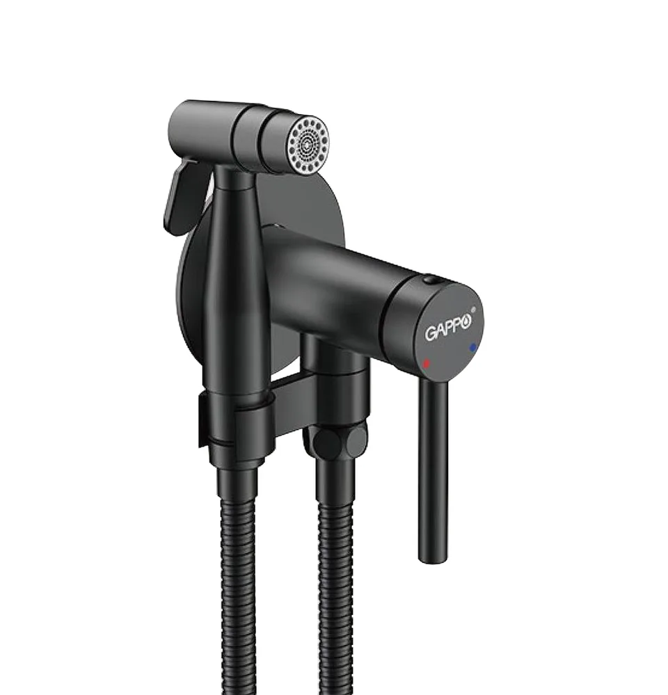 Смеситель с гигиеническим душем GAPPO G7206-6 латунь /черный