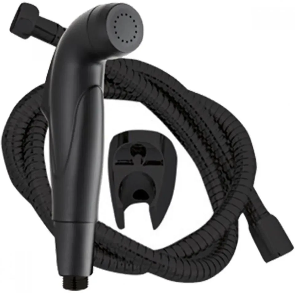 Набор д/гигиен.душа ZERIX BIDET SET-008 BLACK (шланг, лейка, кронштейн) (40 шт/ящ)