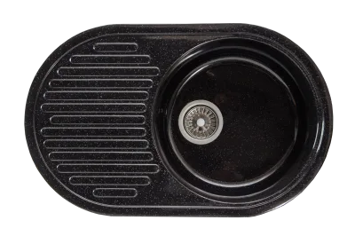 Мойка овальная HORKE / SIMGRAN S-21 ЧЕРНЫЙ ГЛЯНЕЦ 715*450мм