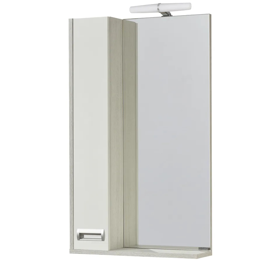 Зеркальный шкаф Aquaton 50 "Бекка" белый/дуб сомерсет
