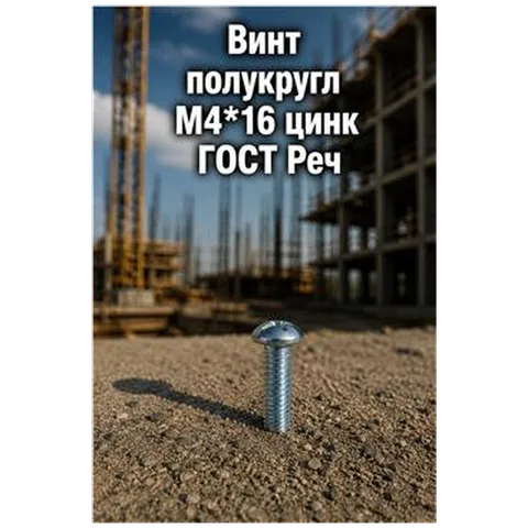 Винт полукругл М4*16 цинк ГОСТ Реч (арт DS000045)