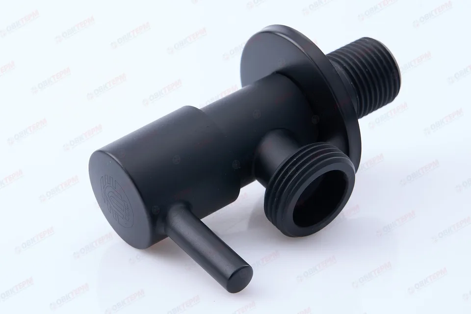 Кран для подкл. с/т приборов       TIM      1/2" - 3/4", НЕРЖ. ЧЕРНЫЙ круглый   (80/1)