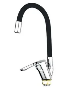 Смеситель д/кухни REFLECTOR MIXXUS FANY 011 (NUT) BLACK-CHROME Ø35 без подводки ГАЙКА (12 шт/ящ)