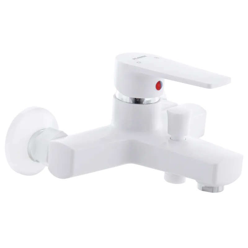 Смеситель д/ванны PLAMIX LEO-009 EURO White короткий (без шланга и лейки) (24 шт/ящ)