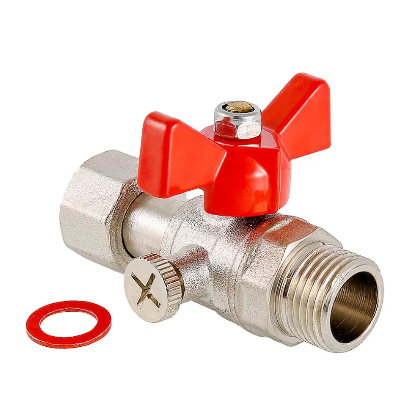 Кран шаровый Valtec 1/2" для подключения манометра 1/2"Н -1/4"В под клиента