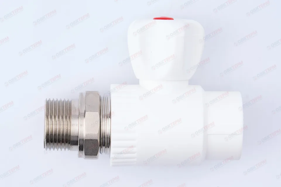 Шаровый кран радиаторный прямой 25х3/4" НР (белый) (5шт) (S.A.V.)