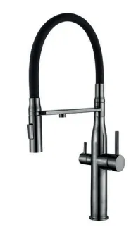 Смеситель д/кухни под ФИЛЬТР MIXXUS VTM-021 GRAPHITE REFL.BLACK нерж/сталь (10 шт/ящ)